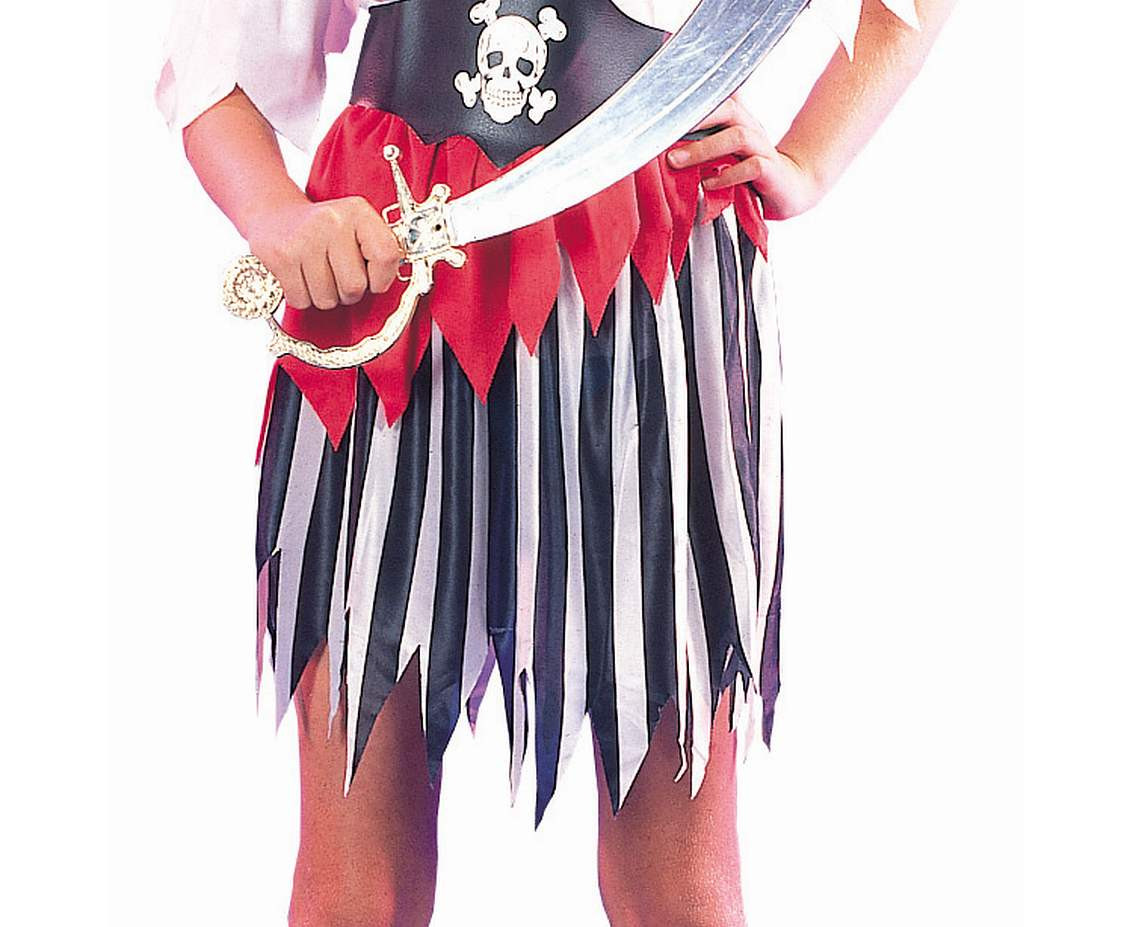Role play-set for kids Striped Pirate (shirt, belt, skirt, headband), size 110/120 cm
